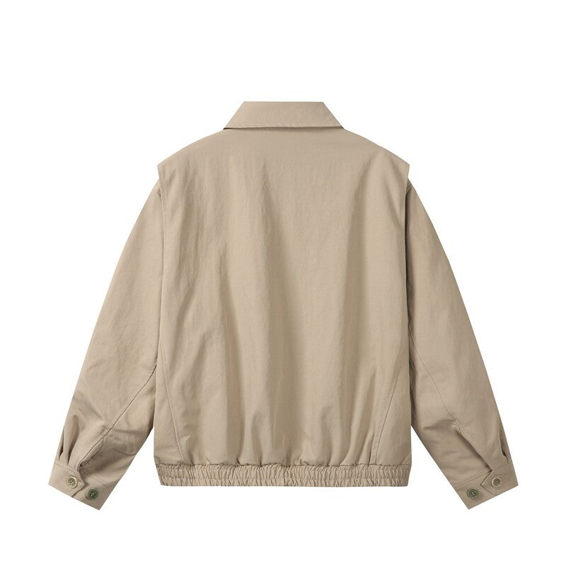 Unisex Leichte Oversize Übergangsjacke im Bomberstil mit Hemdkragen und elastischem Saum Drune