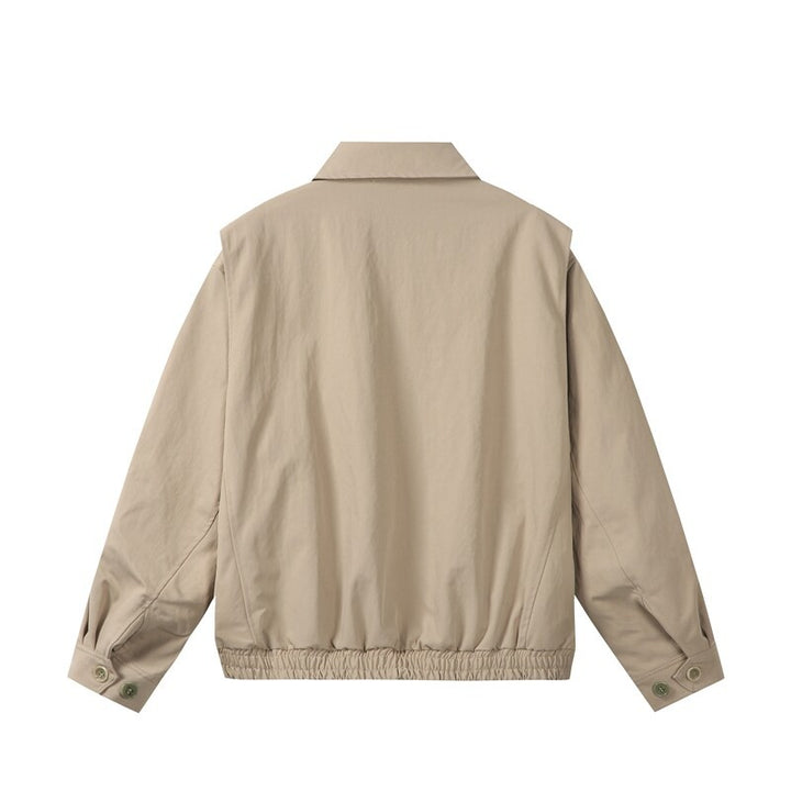 Unisex Leichte Oversize Übergangsjacke im Bomberstil mit Hemdkragen und elastischem Saum Drune