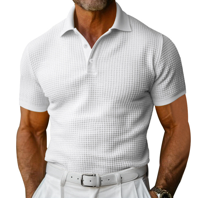 Herren nan strukturiertes Piqué-Poloshirt aus Baumwollmischung mit verstärktem Polokragen Drune