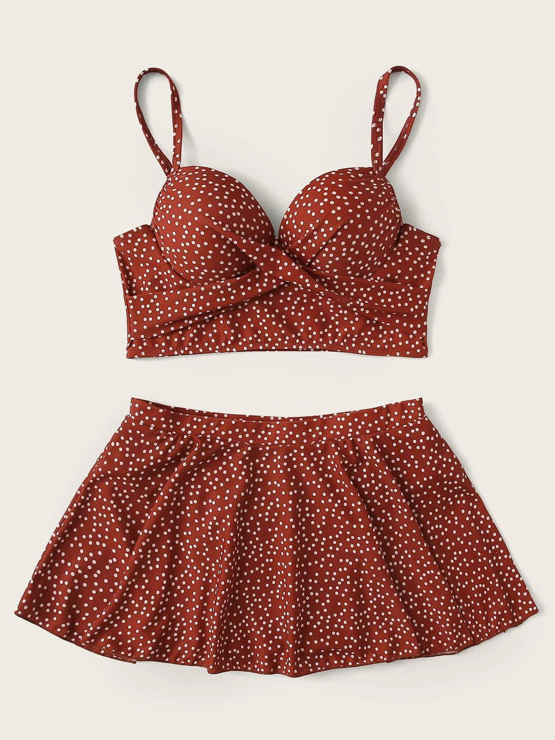 Damen Tankini-Set mit verspieltem Rock und gepolstertem Oberteil Drune