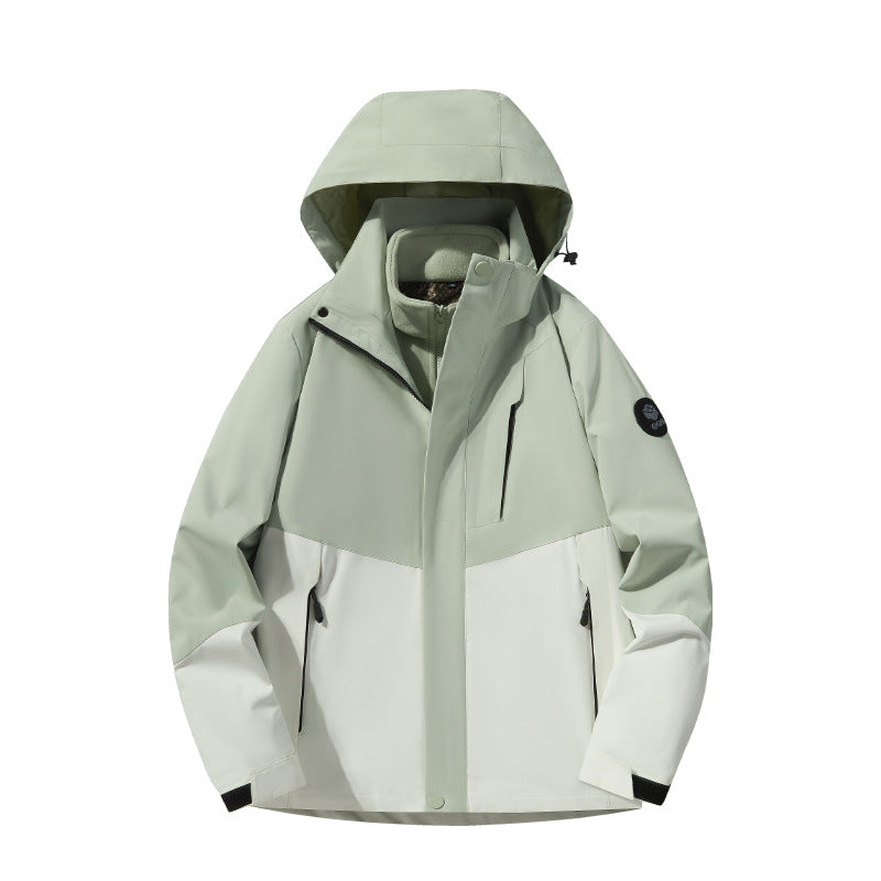 Herren Softshell-Outdoorjacke mit abnehmbarer Fleece‑Innenlage, verstellbarer Kapuze und wasserabweisenden Reißverschlüssen Drune