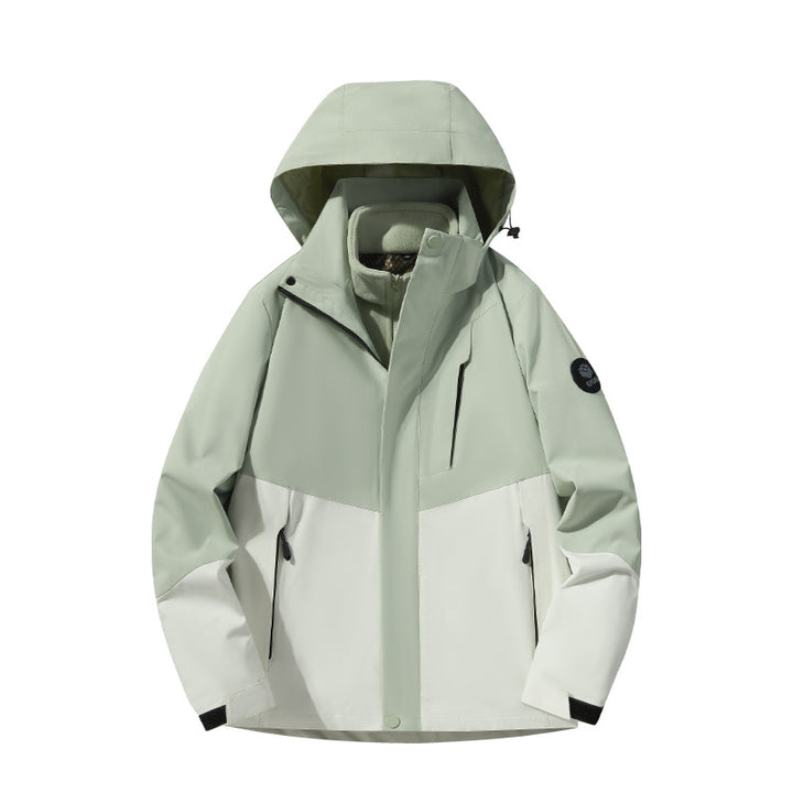 Herren Softshell-Outdoorjacke mit abnehmbarer Fleece‑Innenlage, verstellbarer Kapuze und wasserabweisenden Reißverschlüssen Drune