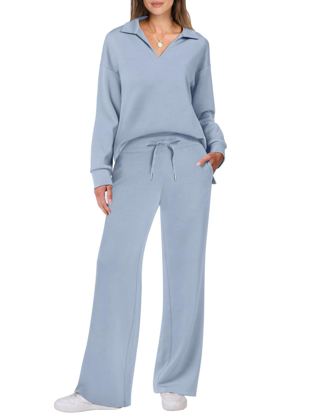 Damen Elegante Sportliche Freizeitgarnitur mit weitem Schnitt Drune