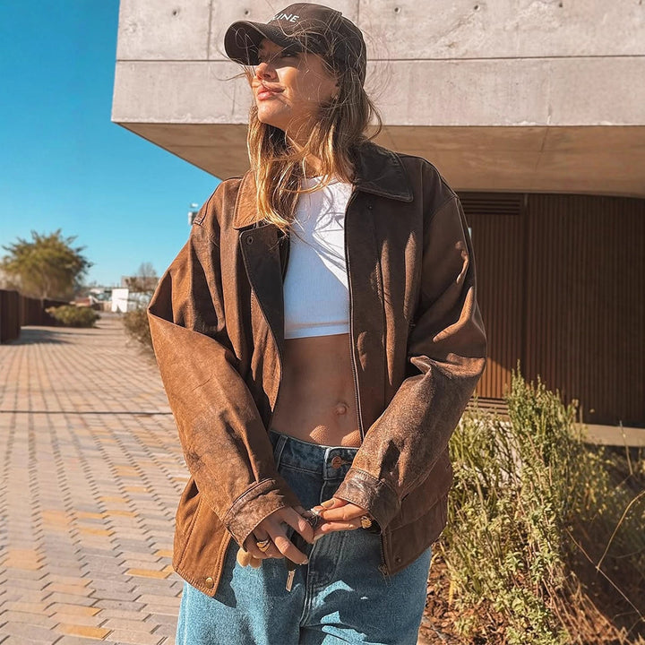 Damen lässige Wildlederjacke Drune