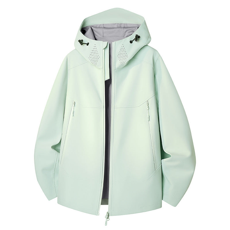 Damen Wasserdichte Softshell-Outdoorjacke mit minimalistischer Silhouette und Belüftungsperforation am Kragen Drune