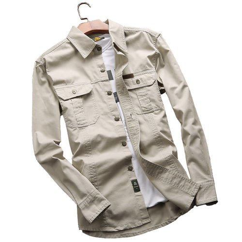 Herren nan vielseitiges Canvas-Overshirt mit Klappbrusttaschen, verstärkten Nähten und regular fit Drune