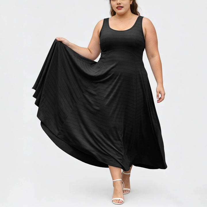Damen Fließendes Maxikleid mit taillenbetonter A-Linie und breiten Trägern Drune