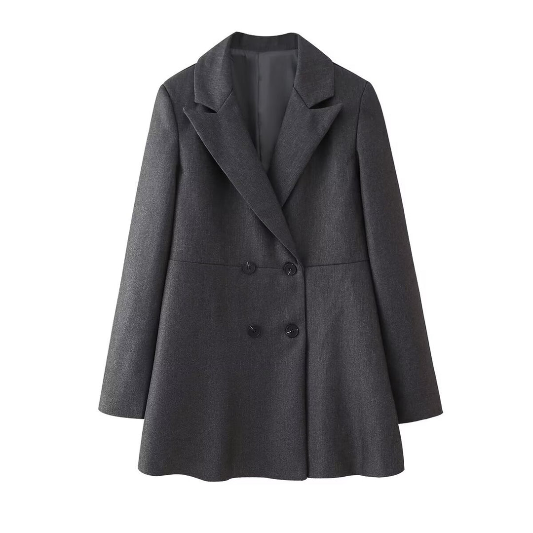 Damen nan zweiteiliges Mantelblazer‑ und Midirock‑Set mit ausgestellter Silhouette Drune