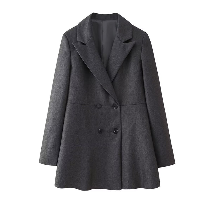 Damen nan zweiteiliges Mantelblazer‑ und Midirock‑Set mit ausgestellter Silhouette Drune