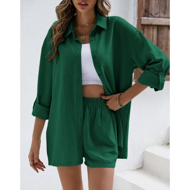 Damen lässiges Oberteil und Shorts Set Drune