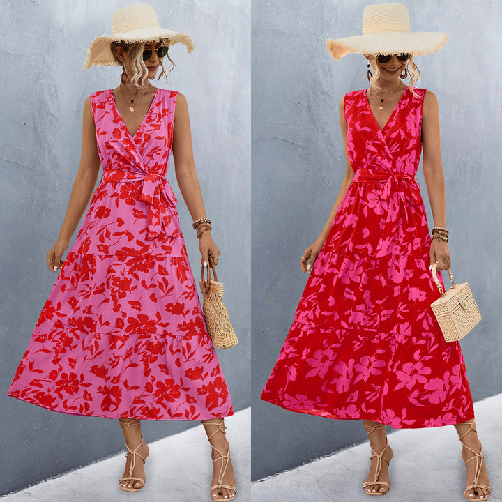 Damen Wickelkleid mit floralem Muster und eleganter Raffung Drune
