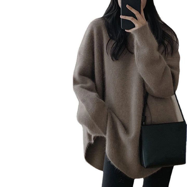 Damen Oversized Pullover im lässigen Stil mit weichem Mohairgefühl Drune