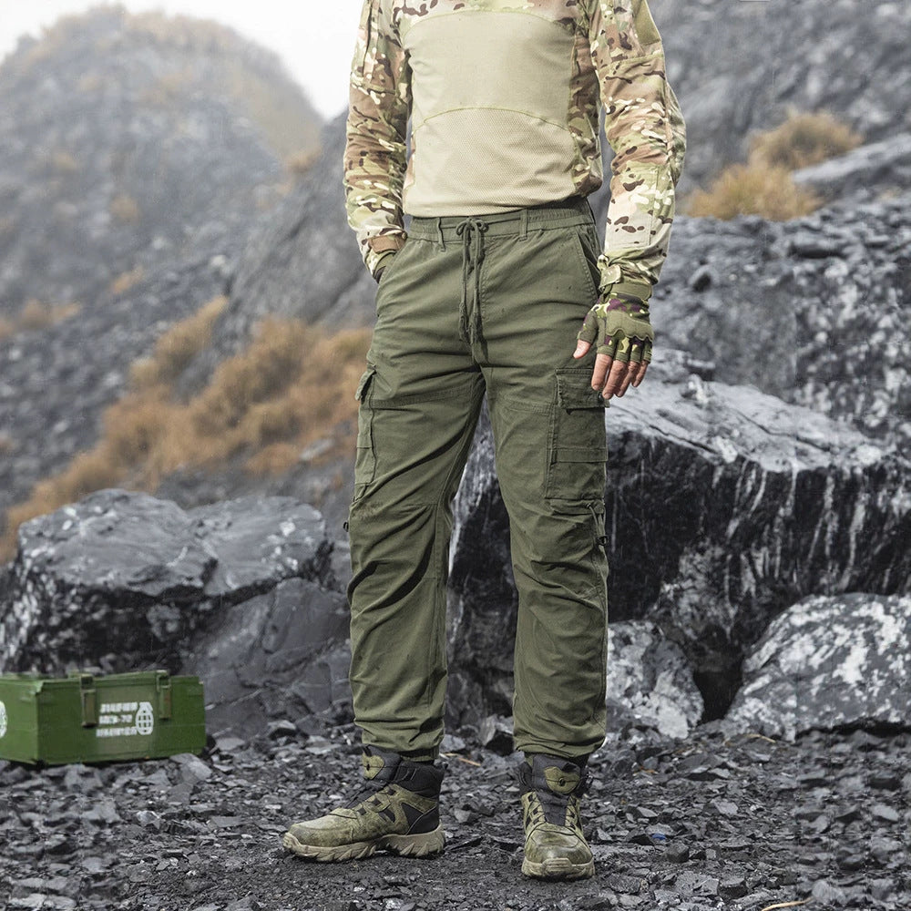 Herren Tactical-Utility Cargohose im Joggercut mit verstärkten Kniepartien, elastischem Komfortbund und Organizer-Taschen Drune