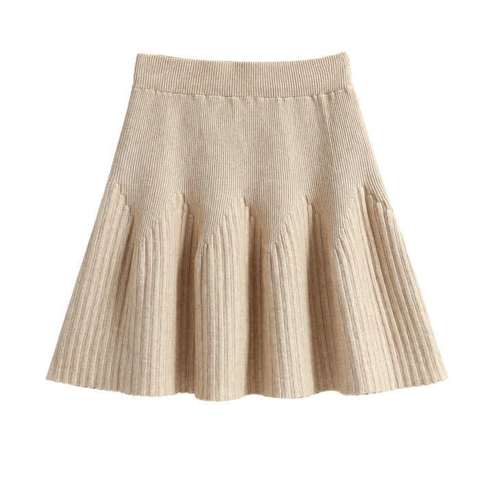 Damen Plissee-Rock mit weichem Material und elegantem Wellenmuster Drune