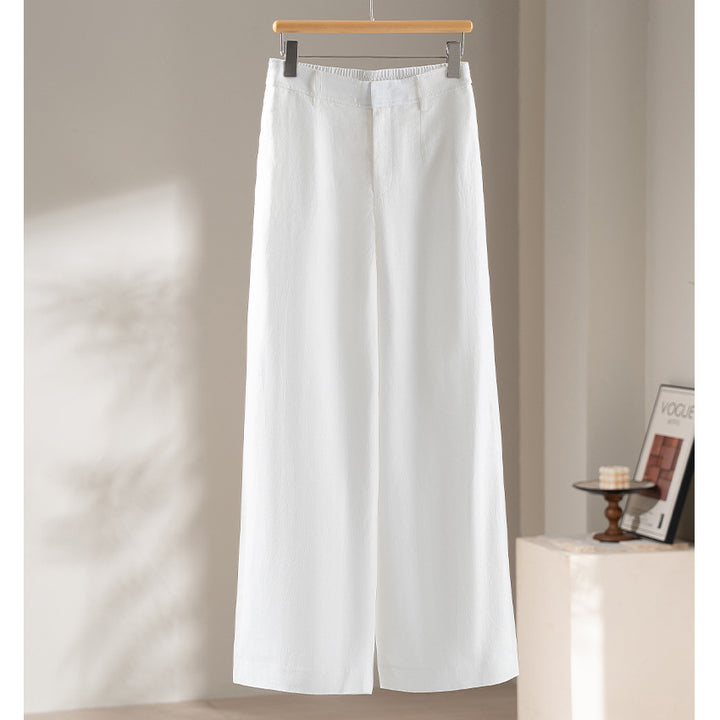 Damen Palazzo-Hose aus leichtem Leinenmix mit hohem Bund und Bügelfalte Drune
