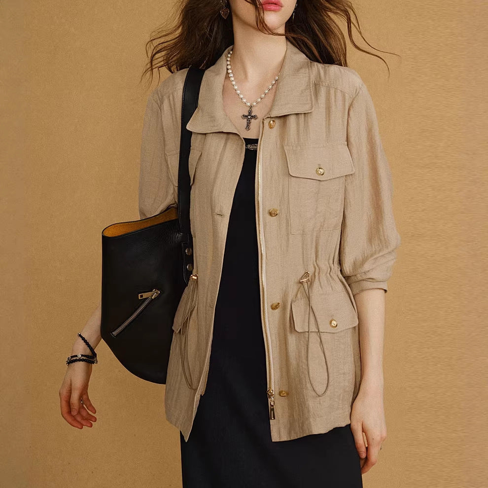 Damen Modische Leinenjacke Drune
