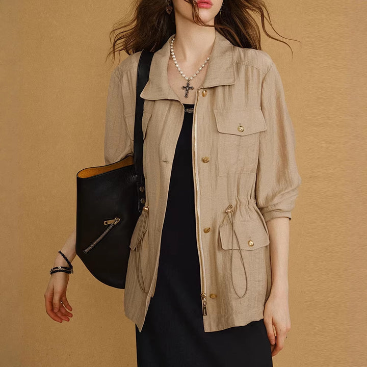 Damen Modische Leinenjacke Drune