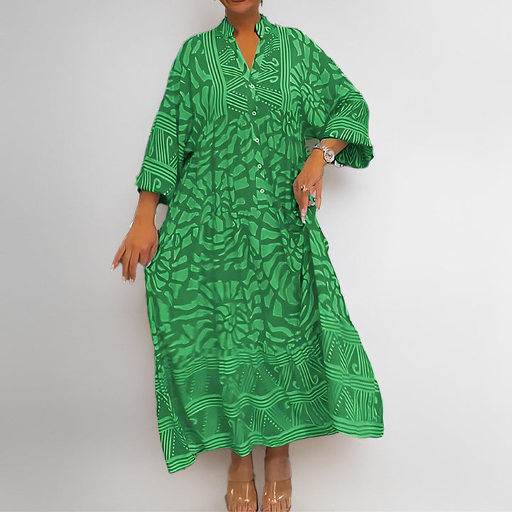 Damen Kaftan Kleid mit modischem Muster Drune