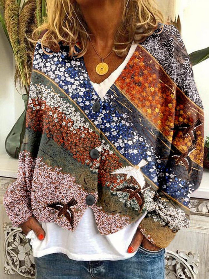 Drune | Chic Patterned &amp; Buttoned Sweater