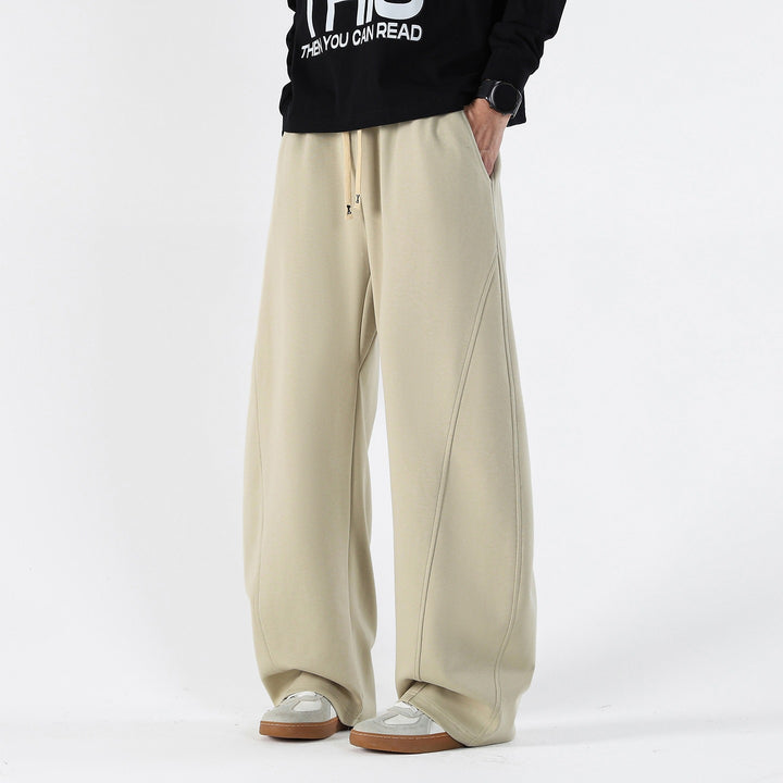 Herren Weite Relaxed-Freizeithose mit Tunnelzug & markanten Teilungsnähten Drune
