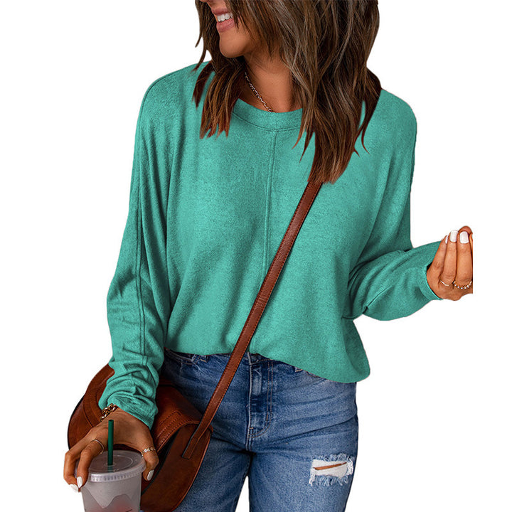 Damen lässiges Sweatshirt mit weitem Schnitt und strukturiertem Material Drune