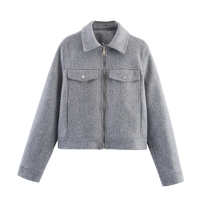Damen Leichte wattierte Windjacke mit Stehkragen und Polka‑Dot‑Print Drune