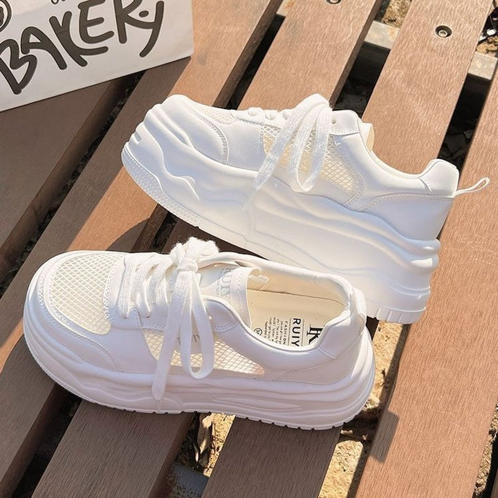 Damen Plateau-Sneaker mit atmungsaktivem Netzmaterial und innovativer Laufsohle Drune