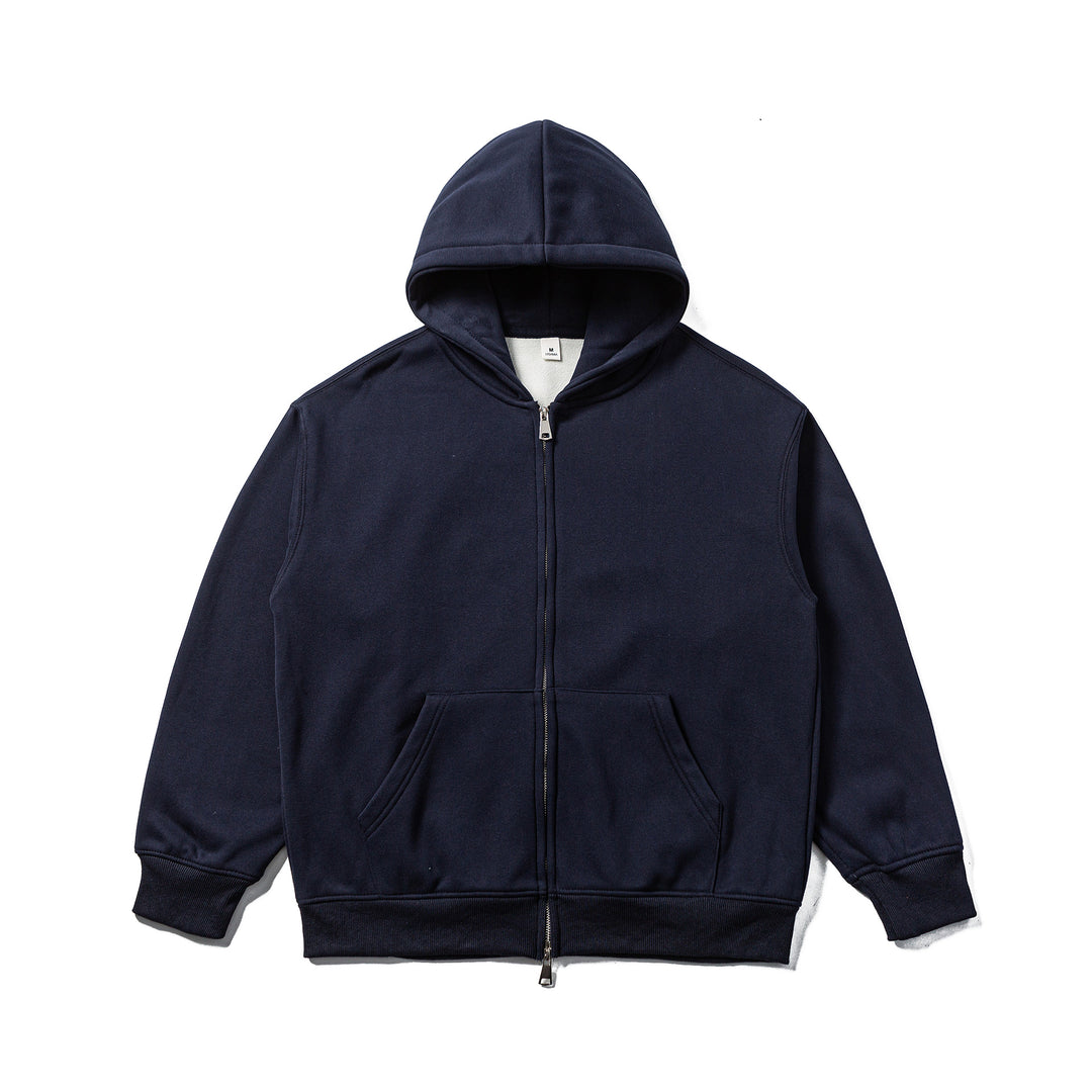 Unisex Kapuzen-Sweatjacke mit Zweiwege-Reißverschluss und Kängurutasche Drune