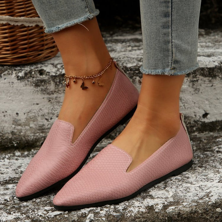 Damen  flexible Keil-Slipper mit Schlangenprägung, gepolstertem Komfortfußbett und rutschfester Gummisohle Drune