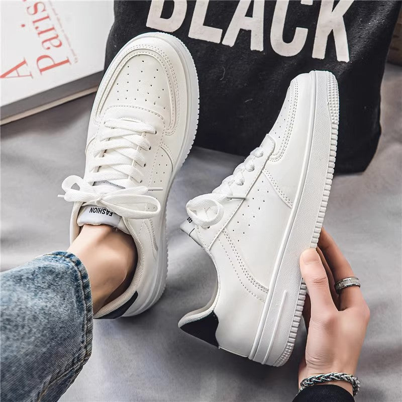 Unisex minimalistische Low-Top Court-Sneaker mit perforiertem Obermaterial, gepolstertem Fersenkragen und stoßdämpfender Laufsohle Drune