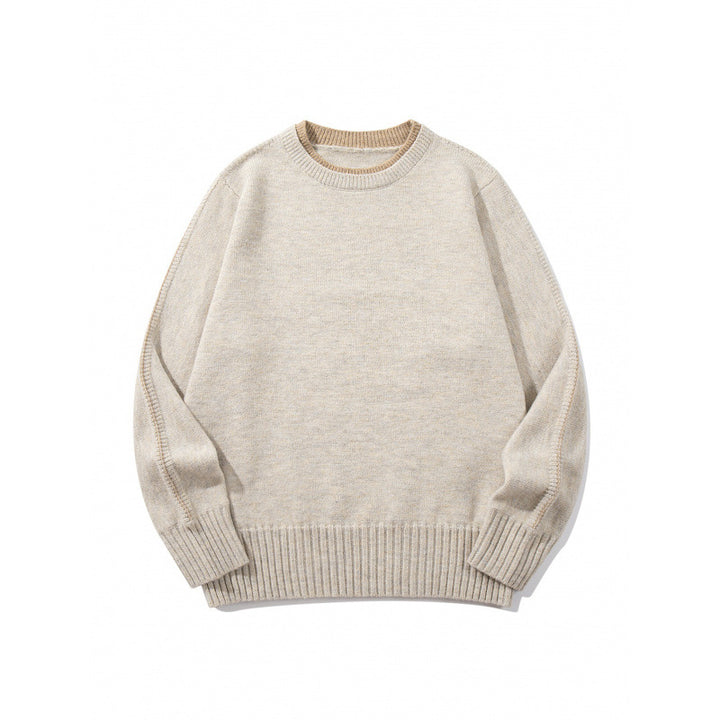 Unisex Weicher Mélange-Rundhalspullover aus Bio-Baumwollmix mit Boxy‑Fit und breiten Rippbündchen Drune