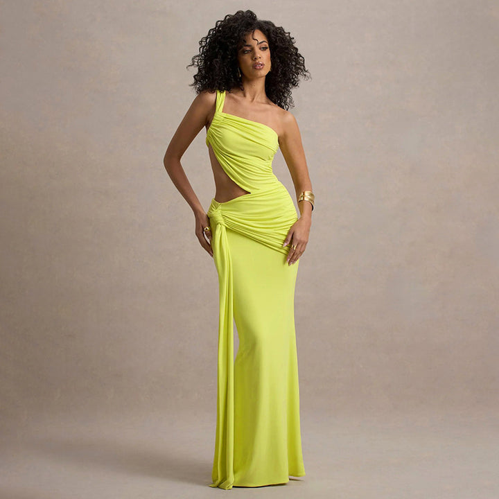 Damen Elegantes Minikleid mit seitlichem Cut-Out und raffinierten Raffung Drune