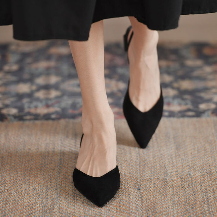 Damen elegante Slingback Pumps mit spitzem Zehenbereich Drune