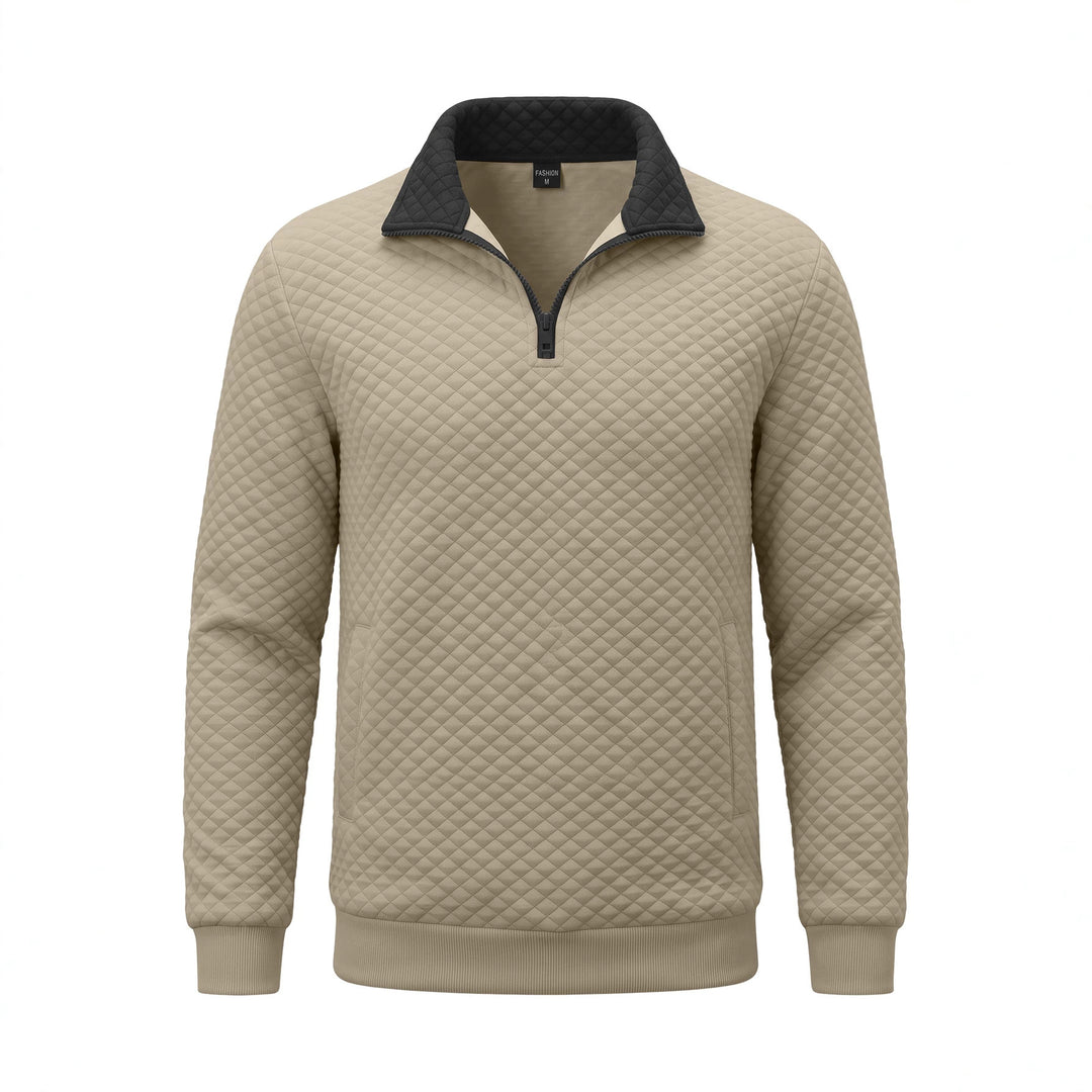 Herren Stepppullover mit Troyerkragen und Halbzip Drune