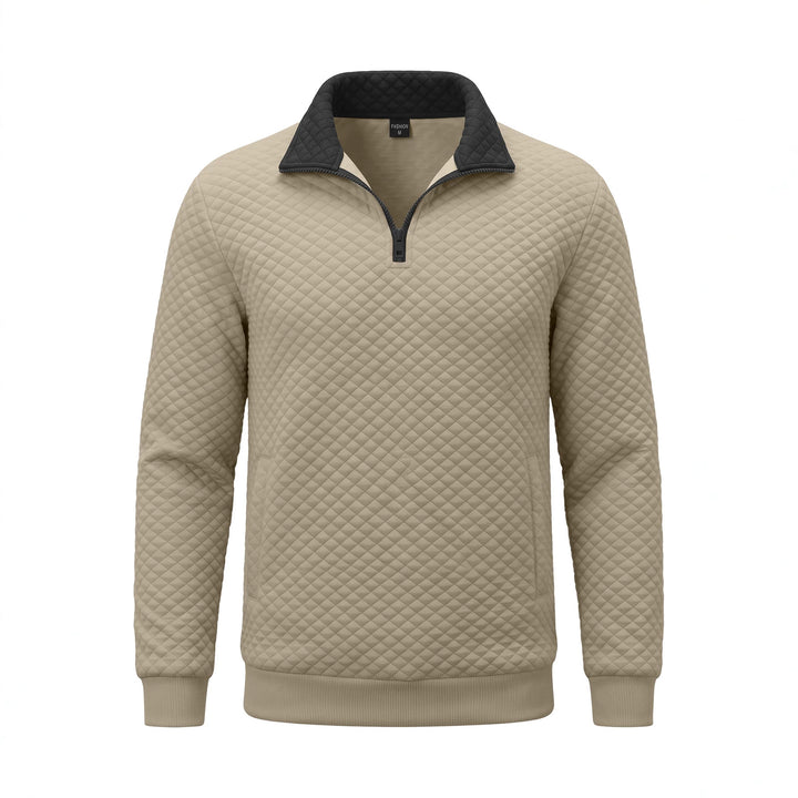 Herren Stepppullover mit Troyerkragen und Halbzip Drune