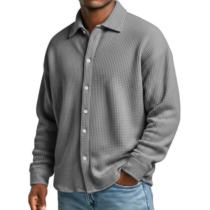 Herren Modische Strickjacke mit hohem Kragen Drune