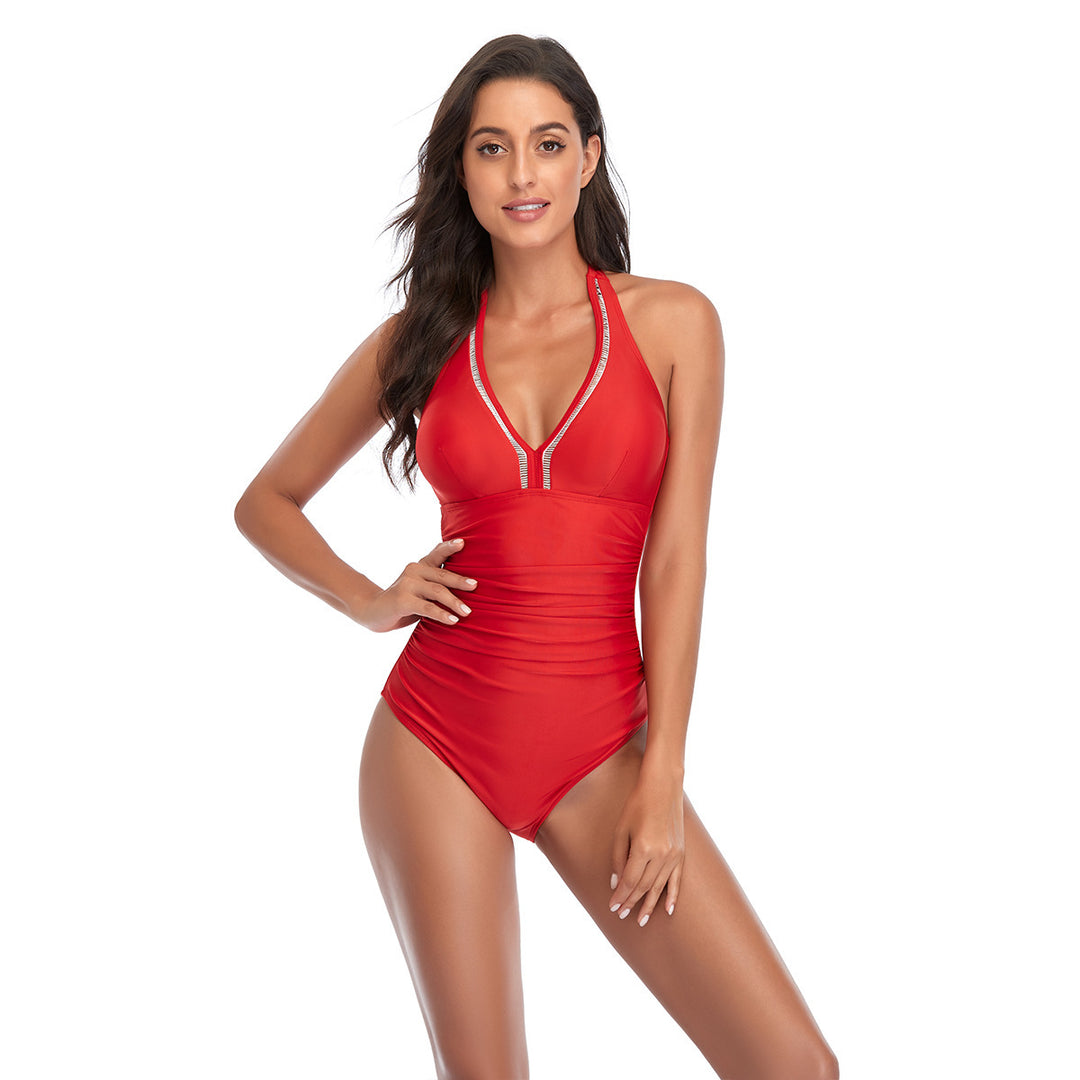 Damen Einteiler Badeanzug mit figurformendem Design und atmungsaktiven Einsätzen Drune