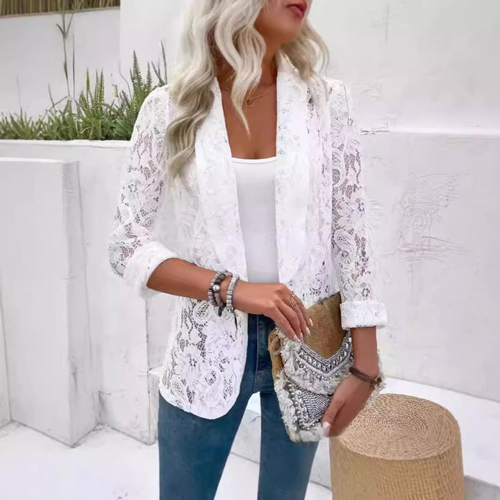 Damen elegante Spitzenjacke mit lässigem Schnitt Drune