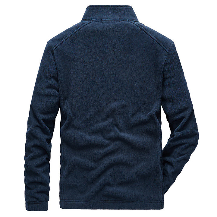 Herren Microfleece-Outdoorjacke mit Stehkragen, durchgehendem Reißverschluss und Ziptaschen Drune