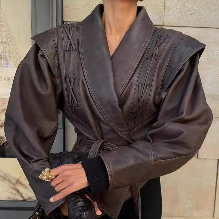 Damen Bikerjacke aus Kunstleder Drune