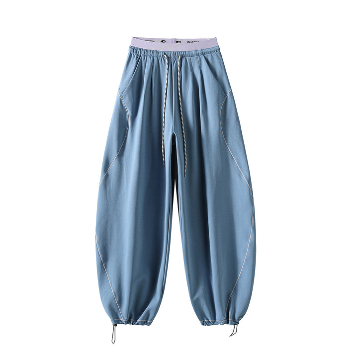 Unisex Weite Ballon-Jogginghose mit Kontrastpaspeln und verstellbaren Saumkordeln Drune
