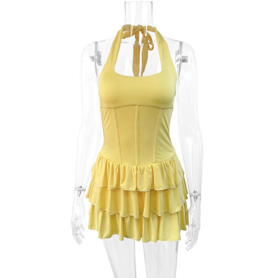 Damen Rüschenkleid mit trägerlosem Design und Figur formendem Schnitt Drune