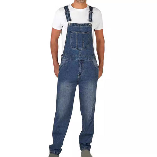 Herren Jeanslatzhose im urbanen Vintage-Stil mit praktischen Taschen Drune