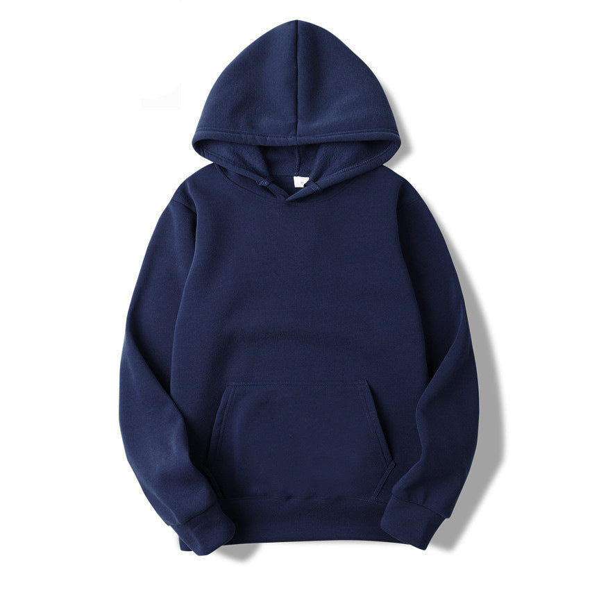 Unisex schlichter Kapuzenpullover mit Kängurutasche, gerippten Bündchen und relaxed Fit Drune