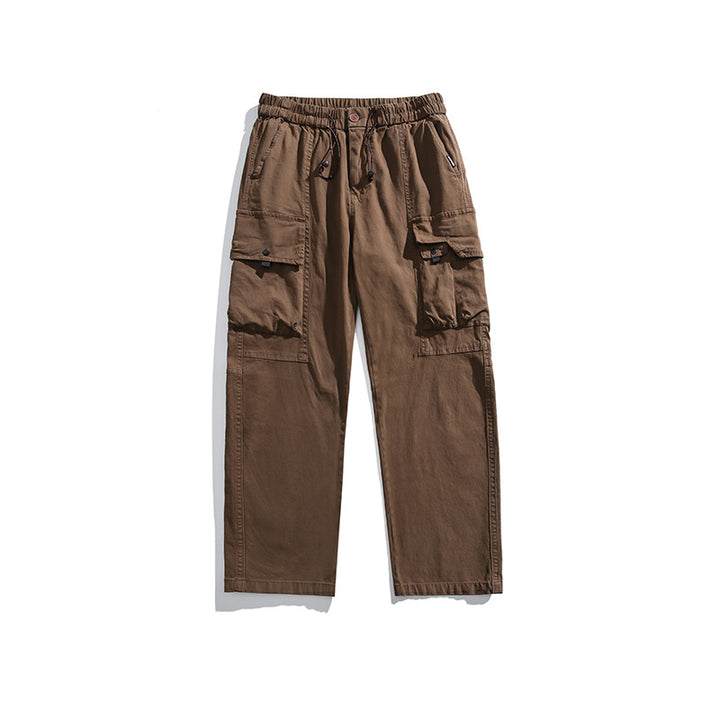 Herren Leichte Utility-Cargohose aus Baumwollmix mit Elastikbund, Kordelzug und Mehrfachtaschen Drune