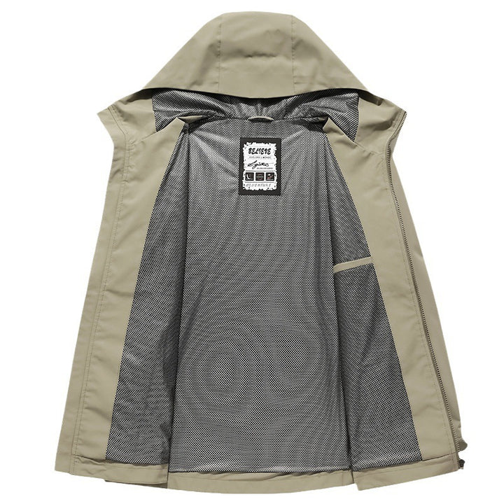 Herren Leichte Softshell‑Regenjacke mit atmungsaktivem Meshfutter und Kapuze Drune