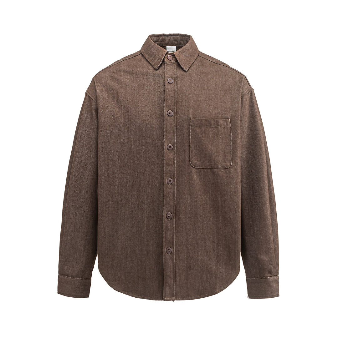Herren Boxy Hemdjacke aus robustem Twill mit abgerundetem Saum Drune