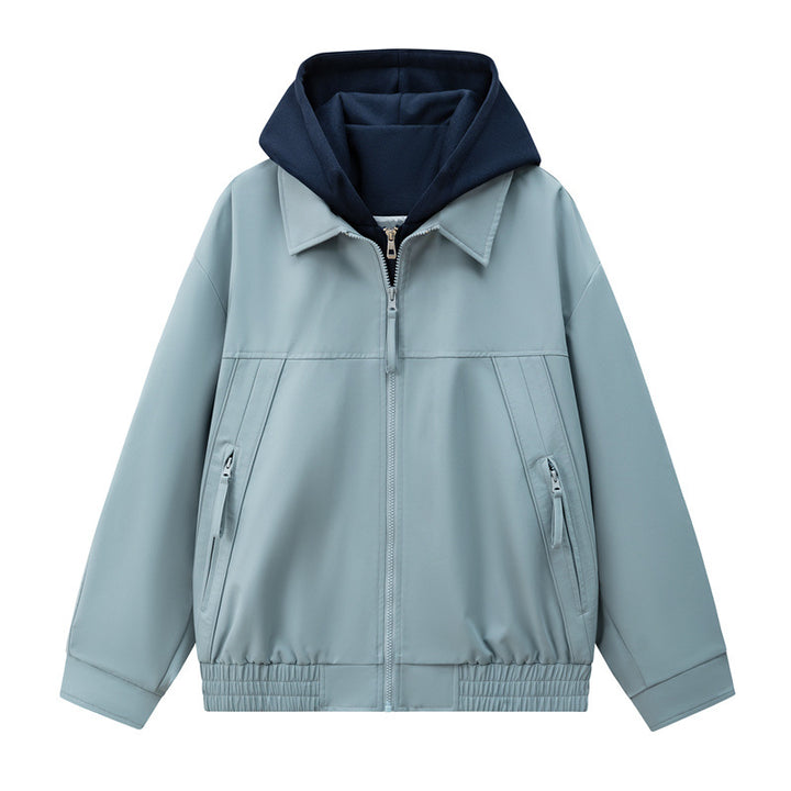 Herren Boxy-Übergangsjacke mit kontrastreicher Innenkapuze und elastischem Saum Drune