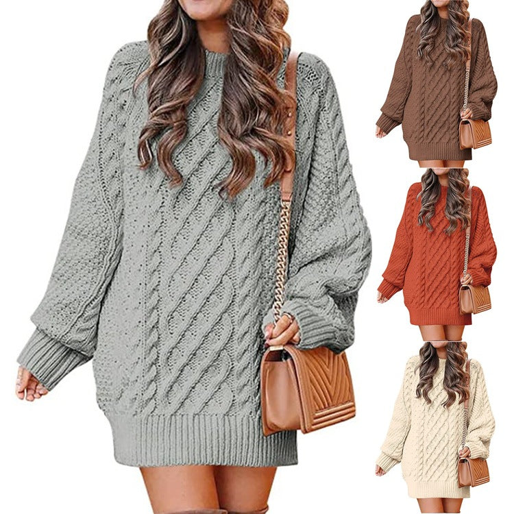 Damen grobstrick Pullover mit modernem Zopfmuster und oversized Schnitt Drune