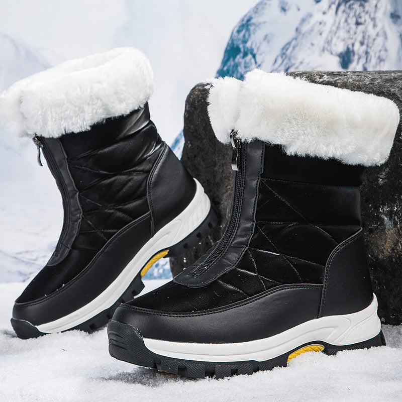 Damen Gefütterte Thermo-Winterstiefel mit Reißverschluss und rutschfester Profilsohle Drune